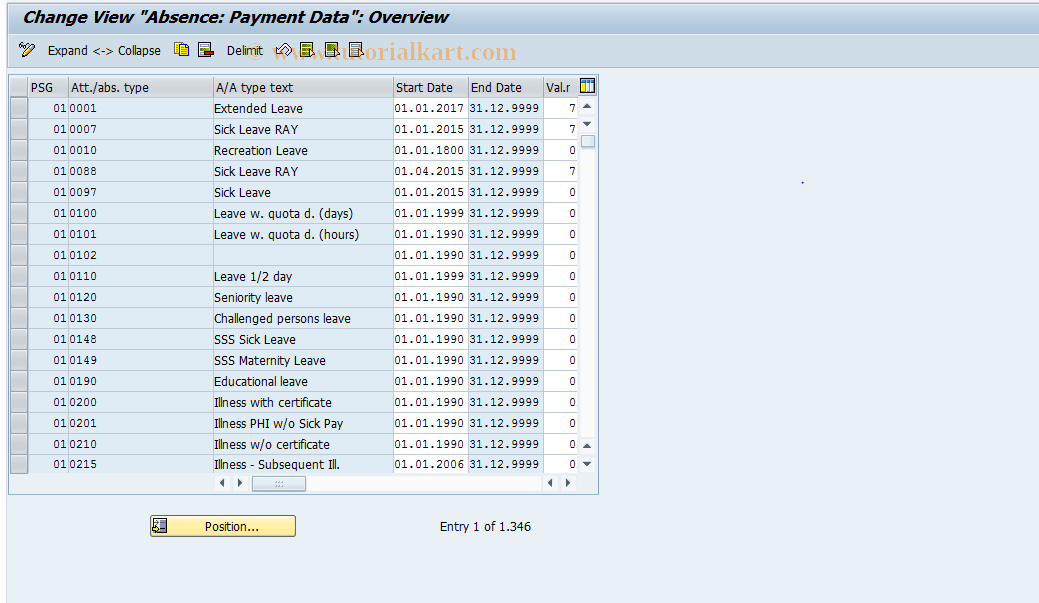 SAP TCode S_AHR_61005058 - IMG-Aktivität: OHANZAB002