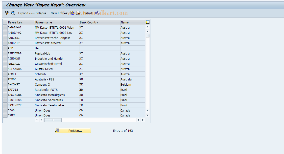 SAP TCode S_AHR_61005060 - IMG-Aktivität: OHAVMOTT