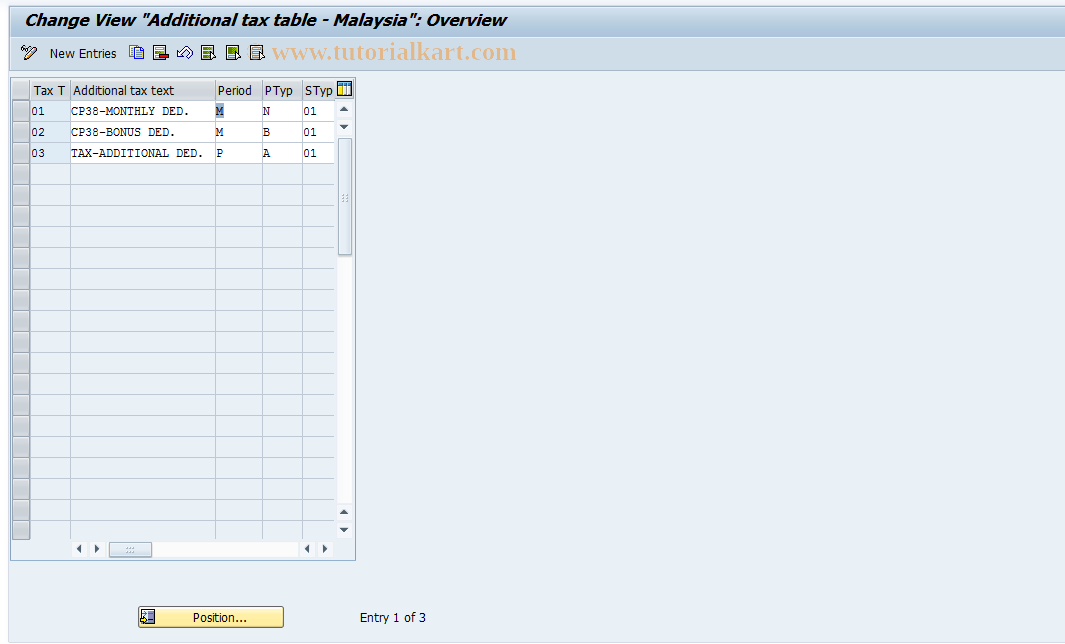 SAP TCode S_AHR_61005062 - IMG-Aktivität: OHALTX190