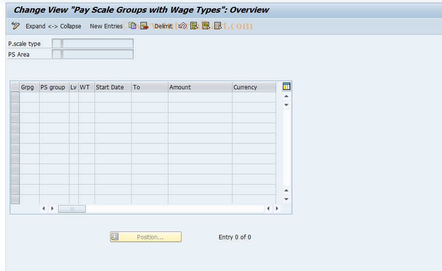 SAP TCode S_AHR_61005064 - IMG-Aktivität: OHANZBW005