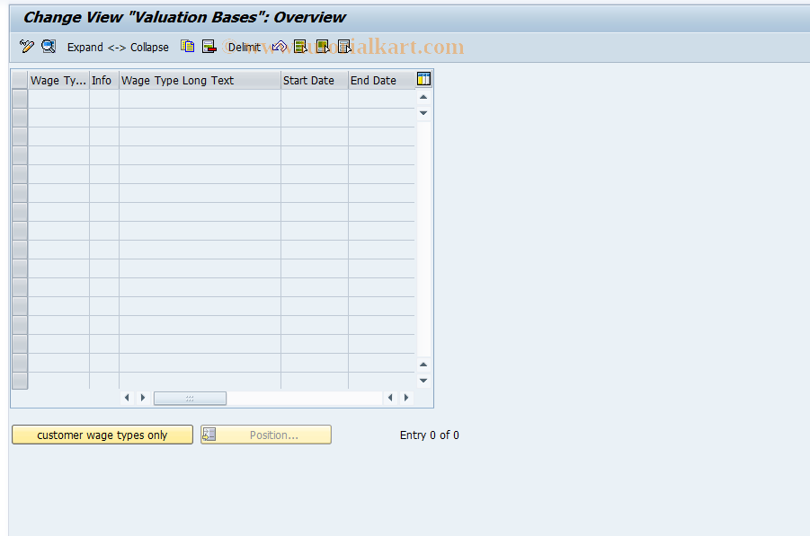 SAP TCode S_AHR_61005069 - IMG-Aktivität: OHANZBW019