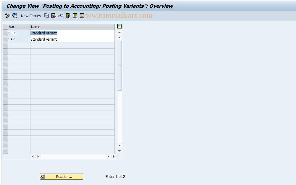 SAP TCode S_AHR_61005080 - IMG-Aktivität: OHAVRI071