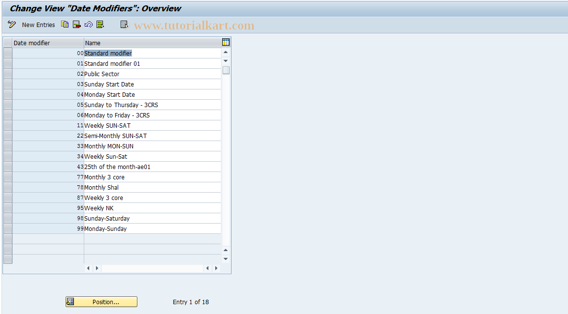 SAP TCode S_AHR_61005101 - IMG Activity: OHAM_UM014