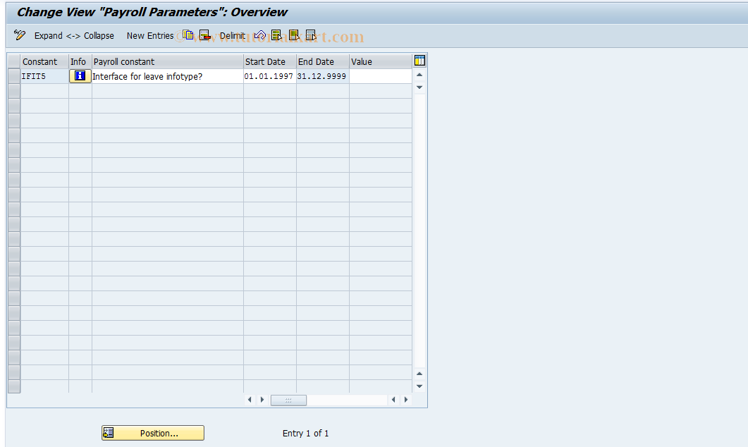 SAP TCode S_AHR_61005154 - IMG Activity: OHAM_SEND_VACENT