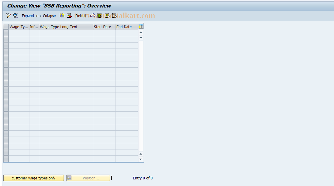 SAP TCode S_AHR_61005197 - IMG-Aktivität: OHAVSSBWT