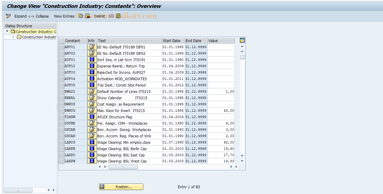 SAP TCode S_AHR_61005284 - IMG Activity: OHADBLA400