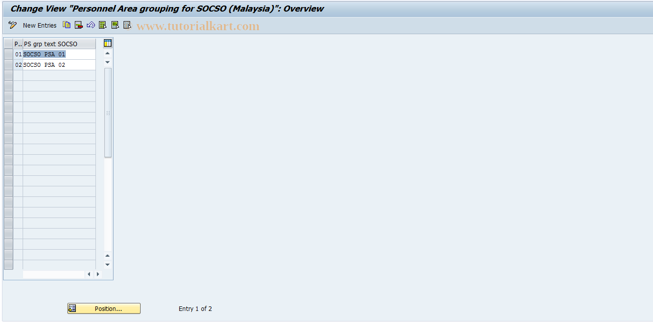 SAP TCode S_AHR_61005324 - IMG-Aktivität: OHALSC030