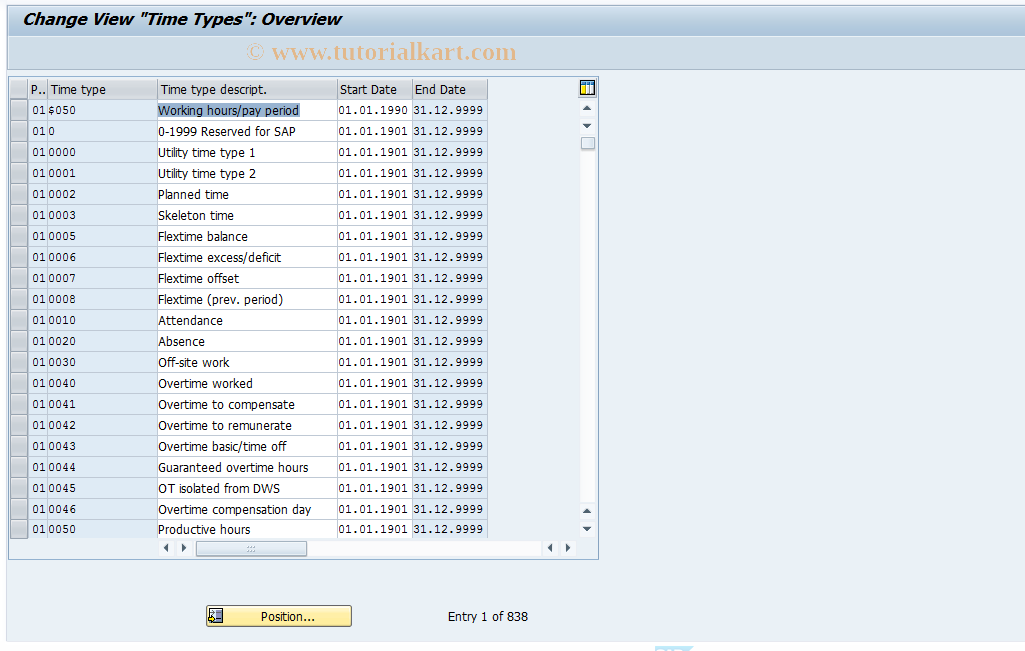 SAP TCode S_AHR_61005358 - IMG activity: OHAETI110