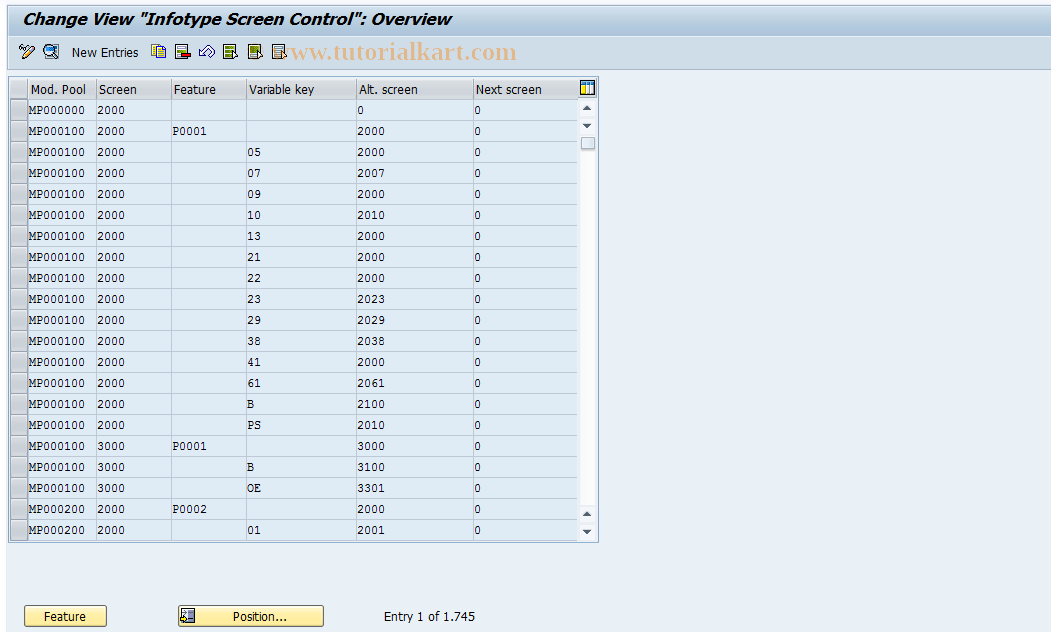 SAP TCode S_AHR_61005362 - IMG Activity: OHADOEV014