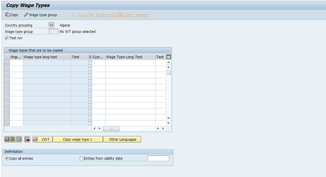 SAP TCode S_AHR_61005401 - IMG-Aktivität: OHANZUM101