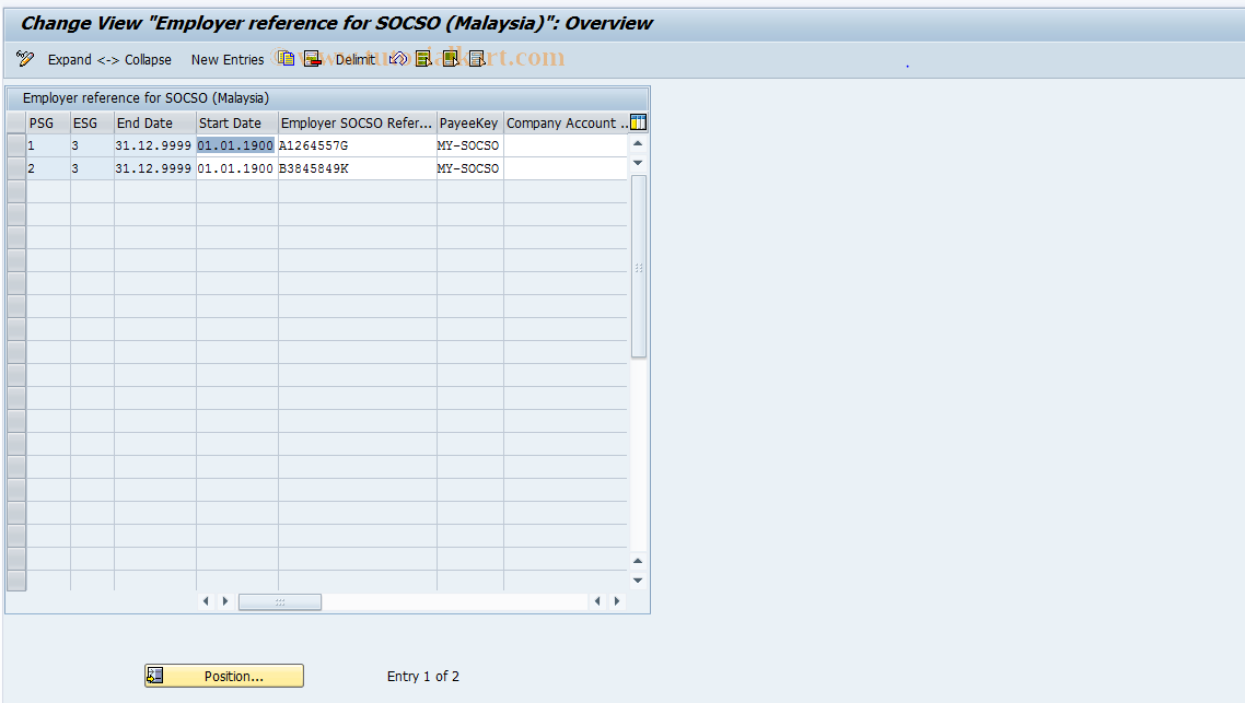 SAP TCode S_AHR_61005407 - IMG-Aktivität: OHALSC090