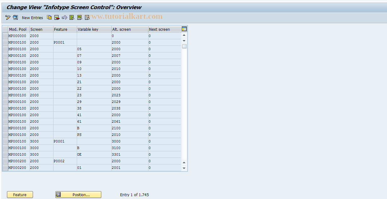 SAP TCode S_AHR_61005424 - IMG Activity: OHADOEV029