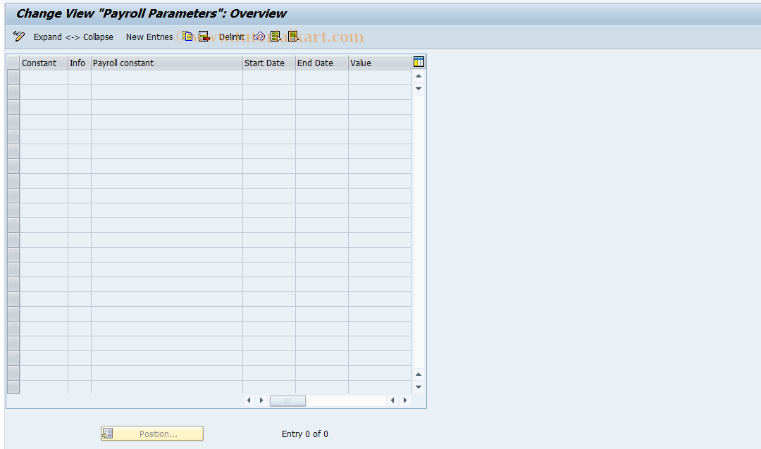 SAP TCode S_AHR_61005425 - IMG-Aktivität: OHANZTAX013