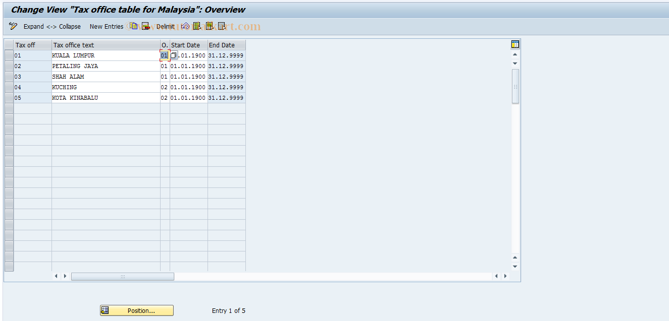 SAP TCode S_AHR_61005429 - IMG-Aktivität: OHALTX100