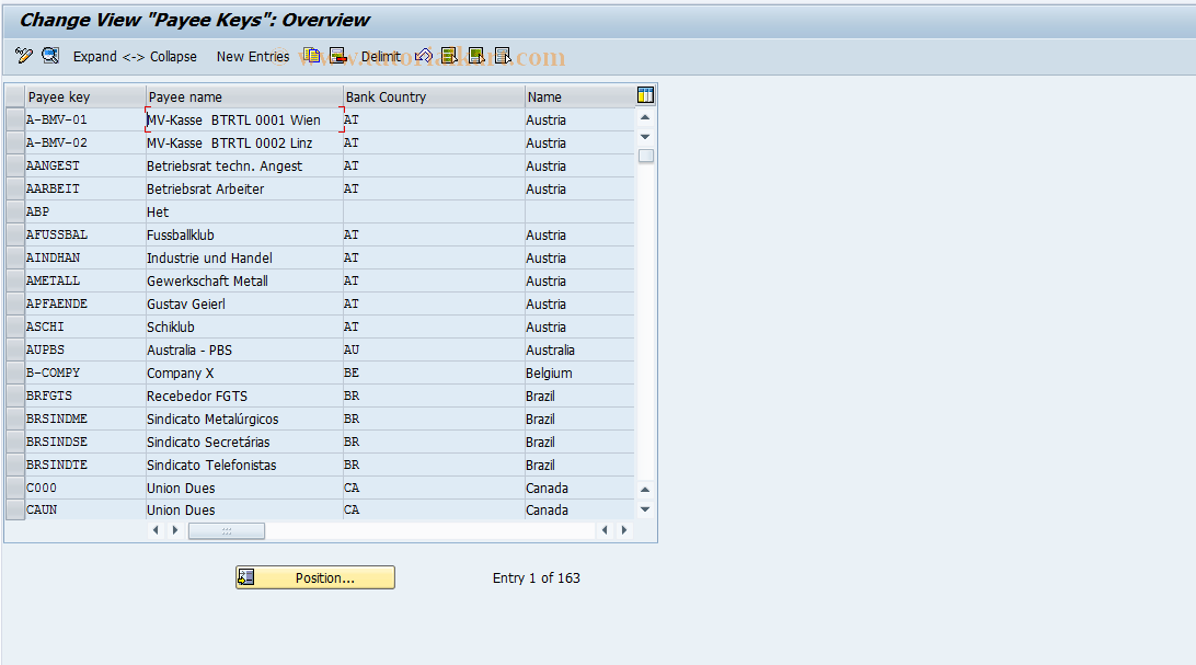 SAP TCode S_AHR_61005434 - IMG-Aktivität: OHALTX110