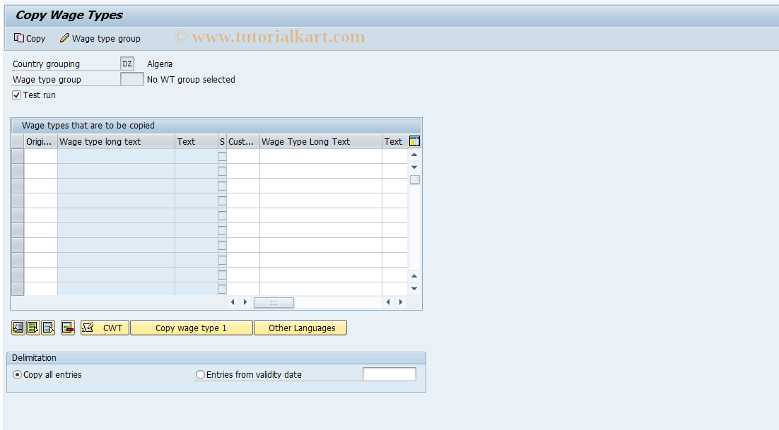 SAP TCode S_AHR_61005441 - IMG-Aktivität: OHAVUM101