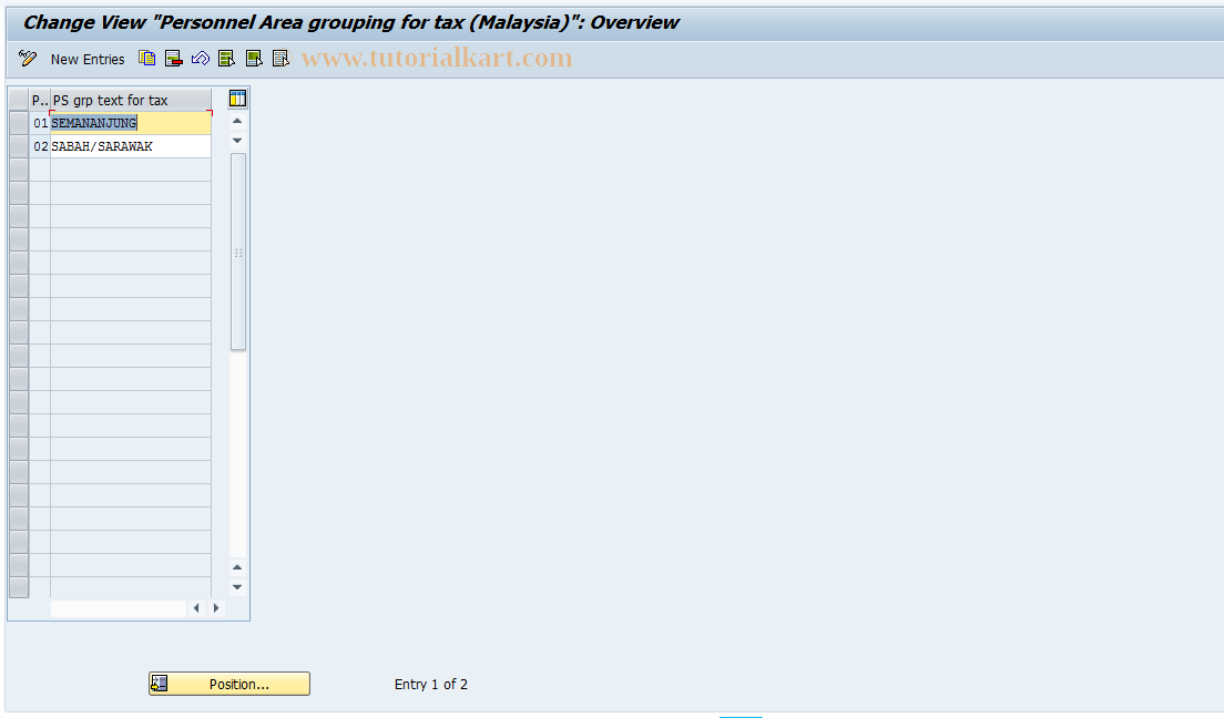 SAP TCode S_AHR_61005450 - IMG-Aktivität: OHALTX030