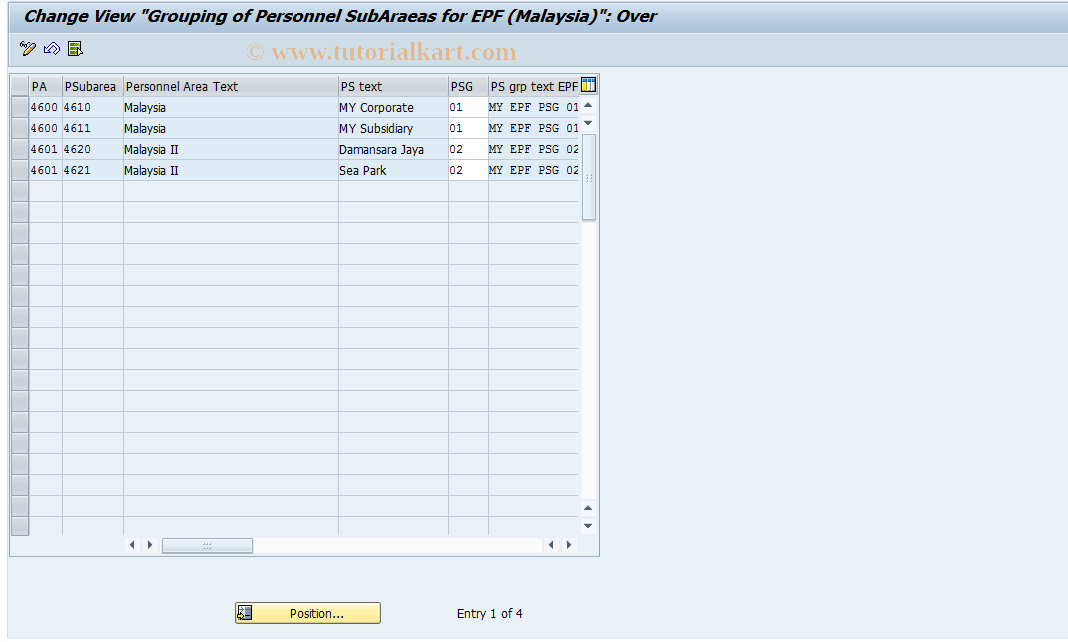 SAP TCode S_AHR_61005459 - IMG-Aktivität: OHALEP130