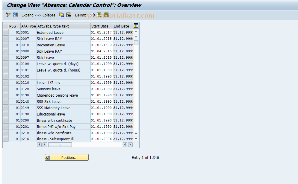 SAP TCode S_AHR_61005486 - IMG-Aktivität: OHAVCALC