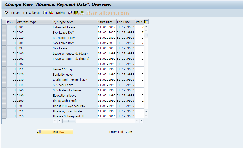 SAP TCode S_AHR_61005490 - IMG-Aktivität: OHAVPAYM