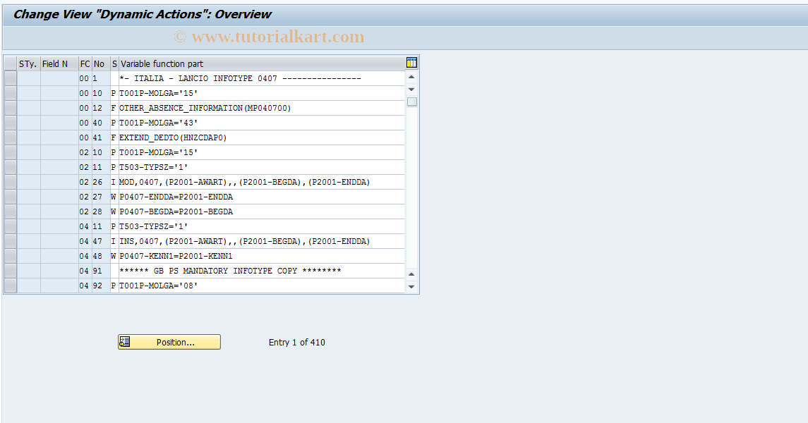 SAP TCode S_AHR_61005520 - IMG Activity: OHADOE570