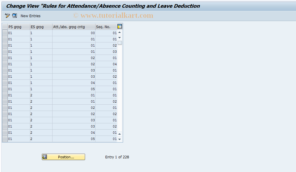 SAP TCode S_AHR_61005523 - IMG-Aktivität: OHAVVAAC