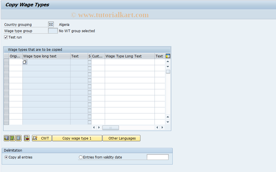 SAP TCode S_AHR_61005526 - IMG activity: OHAEAN2B1