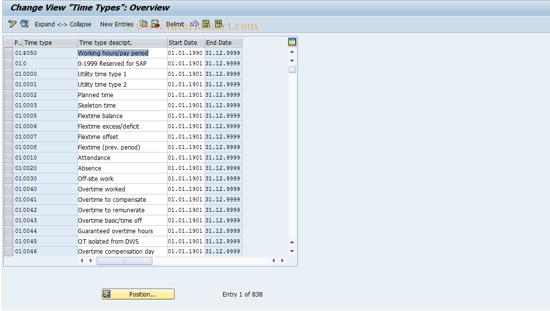 SAP TCode S_AHR_61005599 - IMG-Aktivität: OHAVTI110