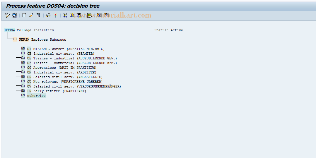 SAP TCode S_AHR_61005606 - IMG Activity: OHADDOS04