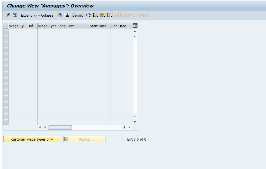 SAP TCode S_AHR_61005682 - IMG-Aktivität: OHALWT020