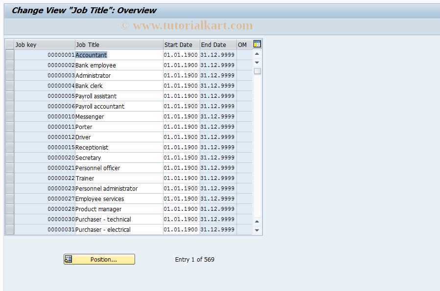 SAP TCode S_AHR_61005713 - IMG Activity: OHADT513S01