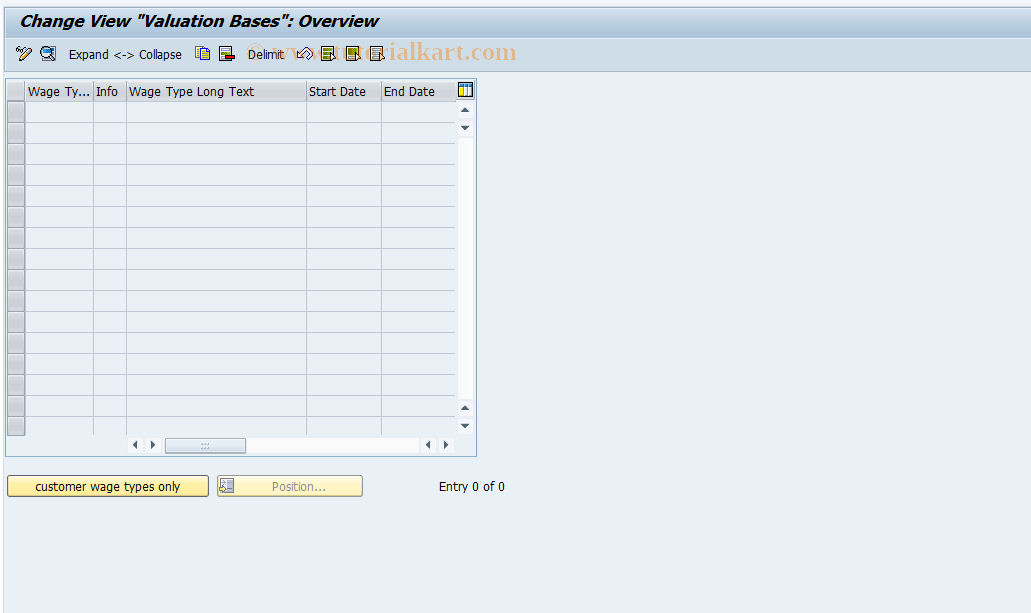 SAP TCode S_AHR_61005720 - IMG-Aktivität: OHALWT010