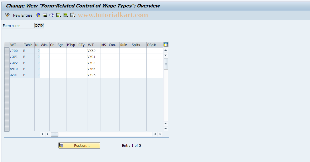 SAP TCode S_AHR_61005772 - IMG Activity: OHADT512E011