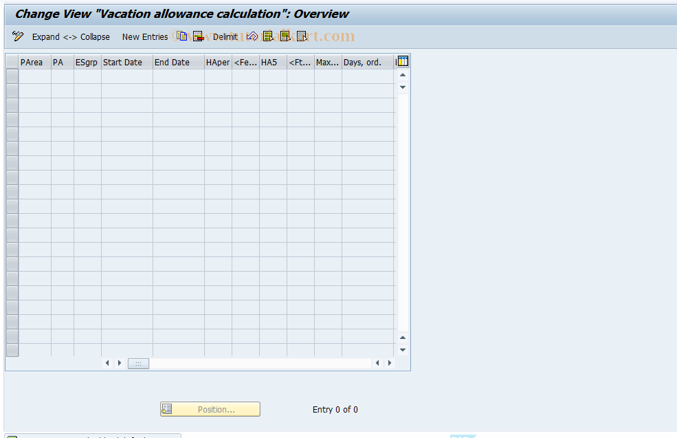 SAP TCode S_AHR_61005796 - IMG-Aktivität: OHAVVSFF