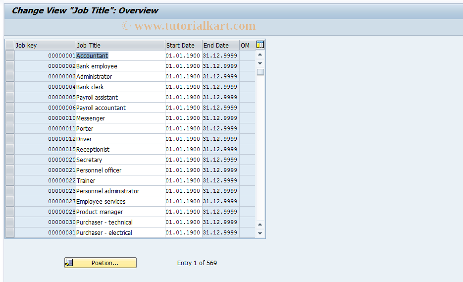 SAP TCode S_AHR_61005811 - IMG Activity: OHADT513S02