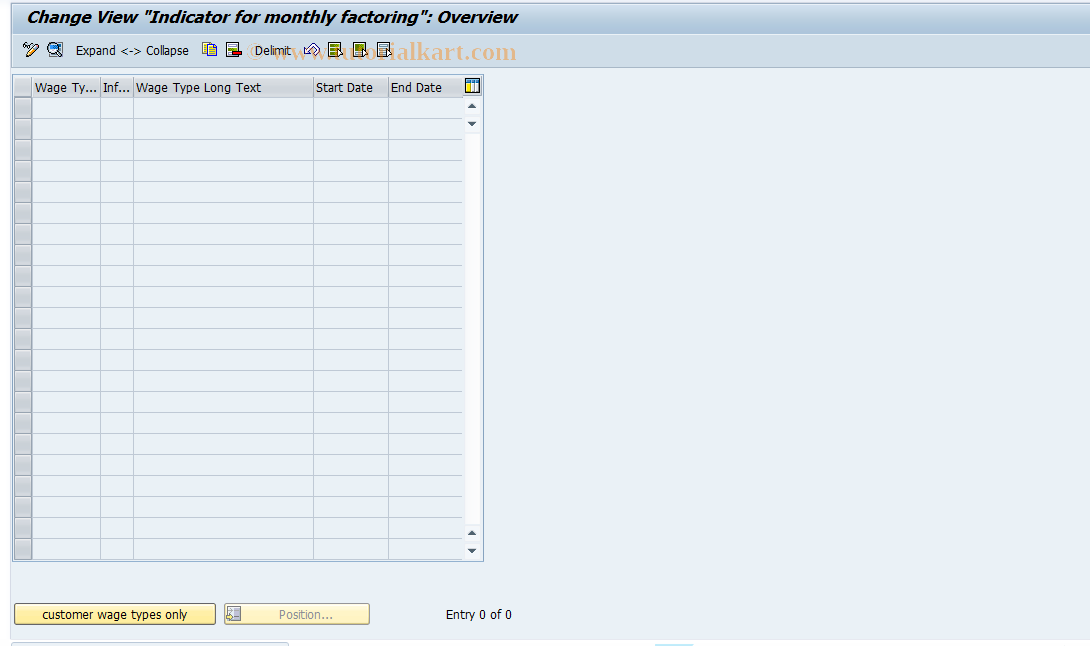 SAP TCode S_AHR_61005864 - IMG-Aktivität: OHALKF002