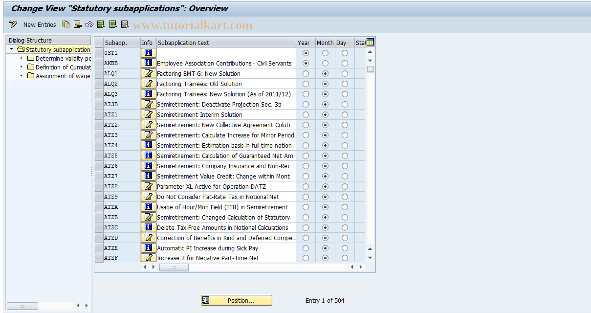 SAP TCode S_AHR_61005877 - IMG Activity: OHADSTD31