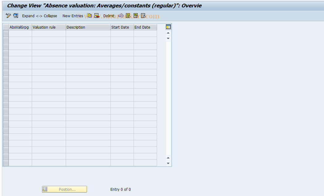 SAP TCode S_AHR_61005930 - IMG-Aktivität: OHALAB012