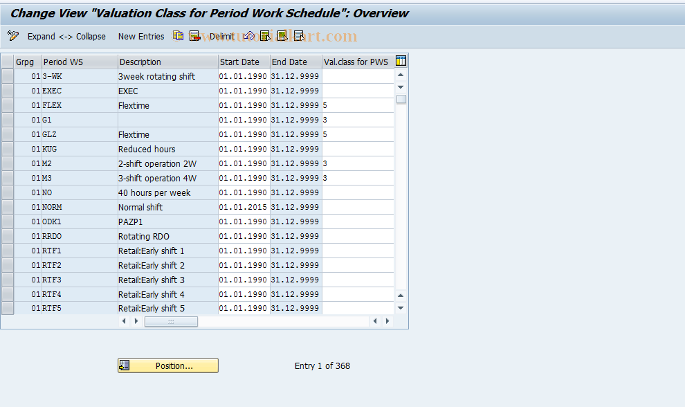 SAP TCode S_AHR_61005945 - IMG-Aktivität: OHALTI361