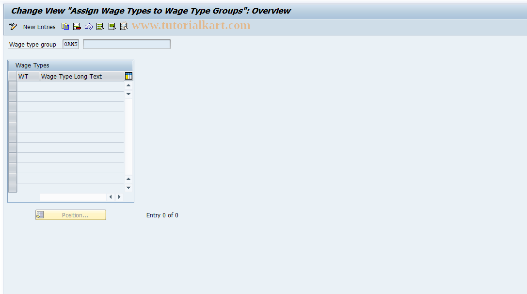 SAP TCode S_AHR_61005958 - IMG-Aktivität: OHALAW030