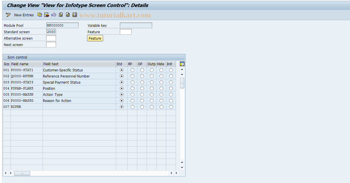 SAP TCode S_AHR_61005970 - IMG Activity: OHADOEIT8