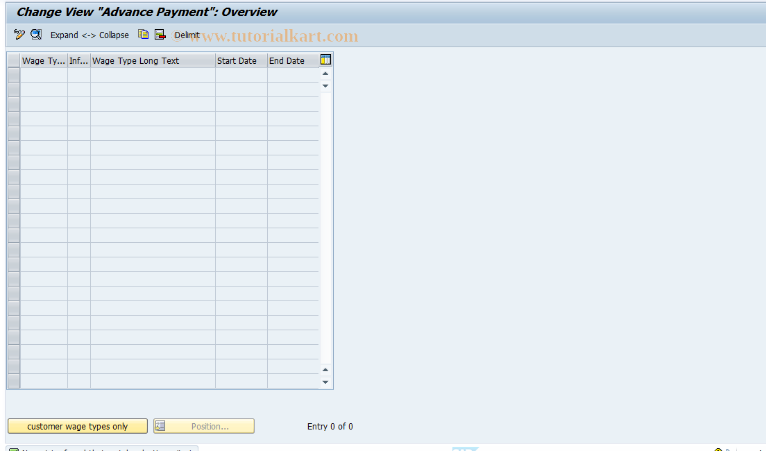 SAP TCode S_AHR_61005972 - IMG-Aktivität: OHALAP025