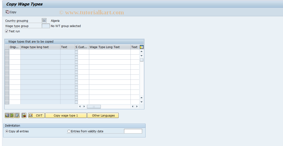 SAP TCode S_AHR_61005977 - IMG-Aktivität: OHALAW020