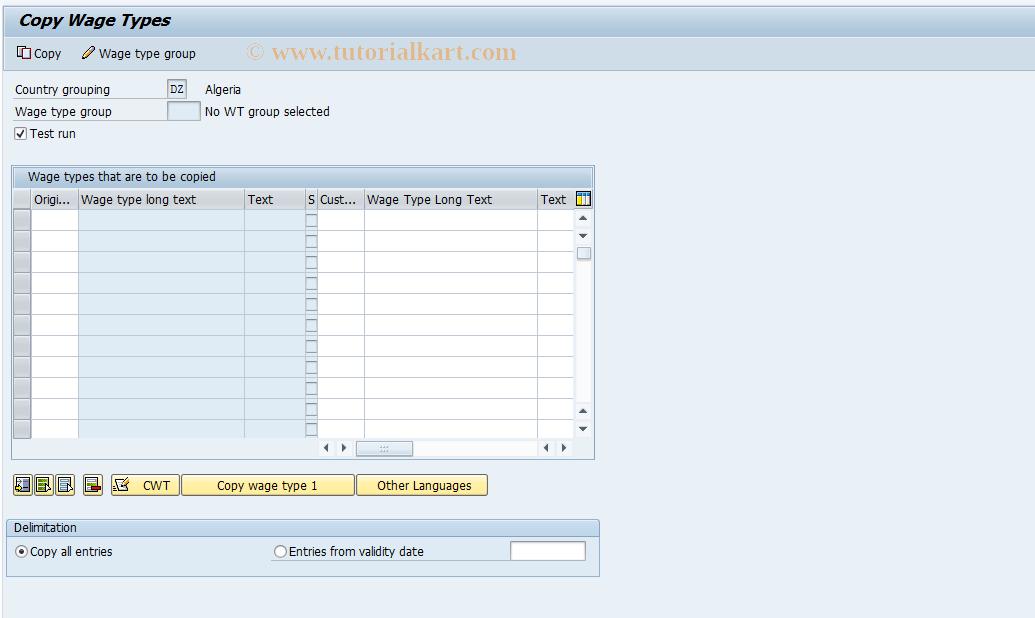 SAP TCode S_AHR_61005993 - IMG-Aktivität: OHALAP011