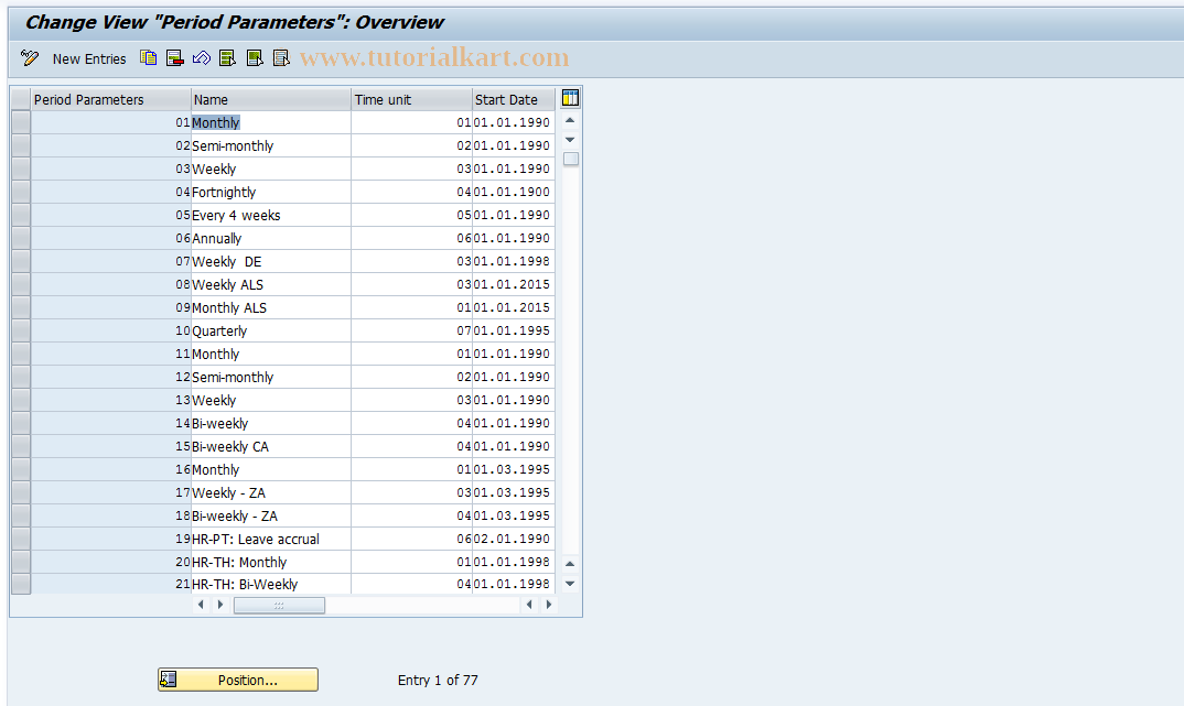 SAP TCode S_AHR_61005994 - IMG-Aktivität: OHALUM012