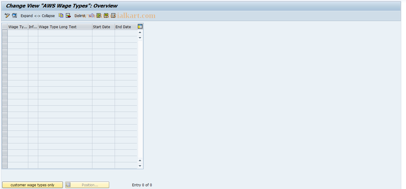 SAP TCode S_AHR_61006004 - IMG-Aktivität: OHALAW050