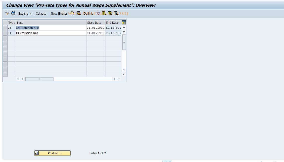 SAP TCode S_AHR_61006005 - IMG-Aktivität: OHALAW061