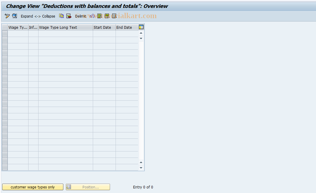 SAP TCode S_AHR_61006010 - IMG-Aktivität: OHALDD050