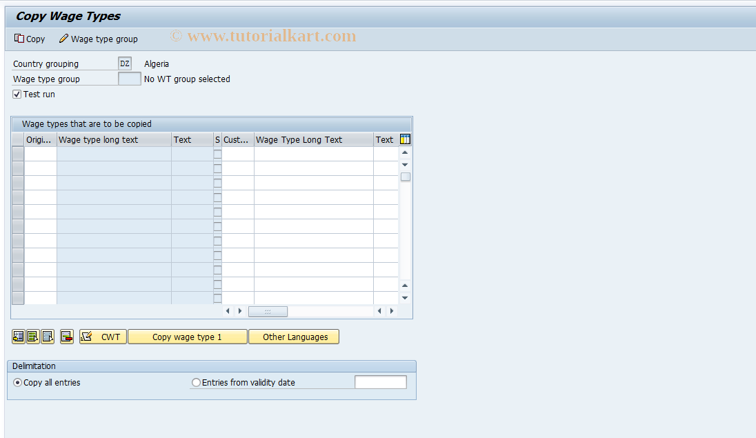 SAP TCode S_AHR_61006011 - IMG-Aktivität: OHALUM101