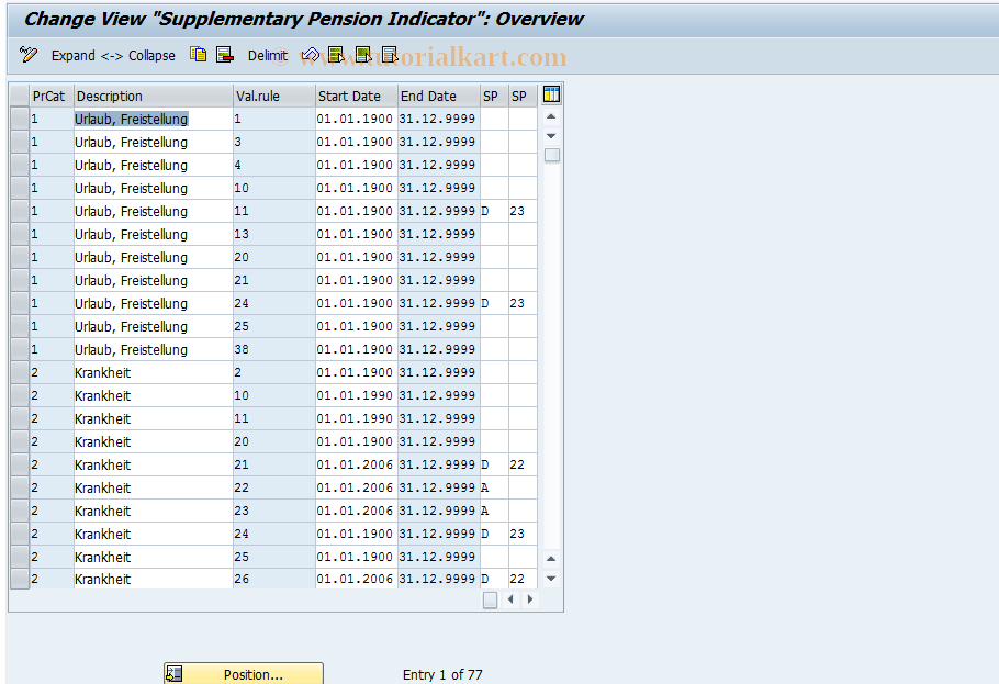 SAP TCode S_AHR_61006040 - IMG Activity: OHADOEC57